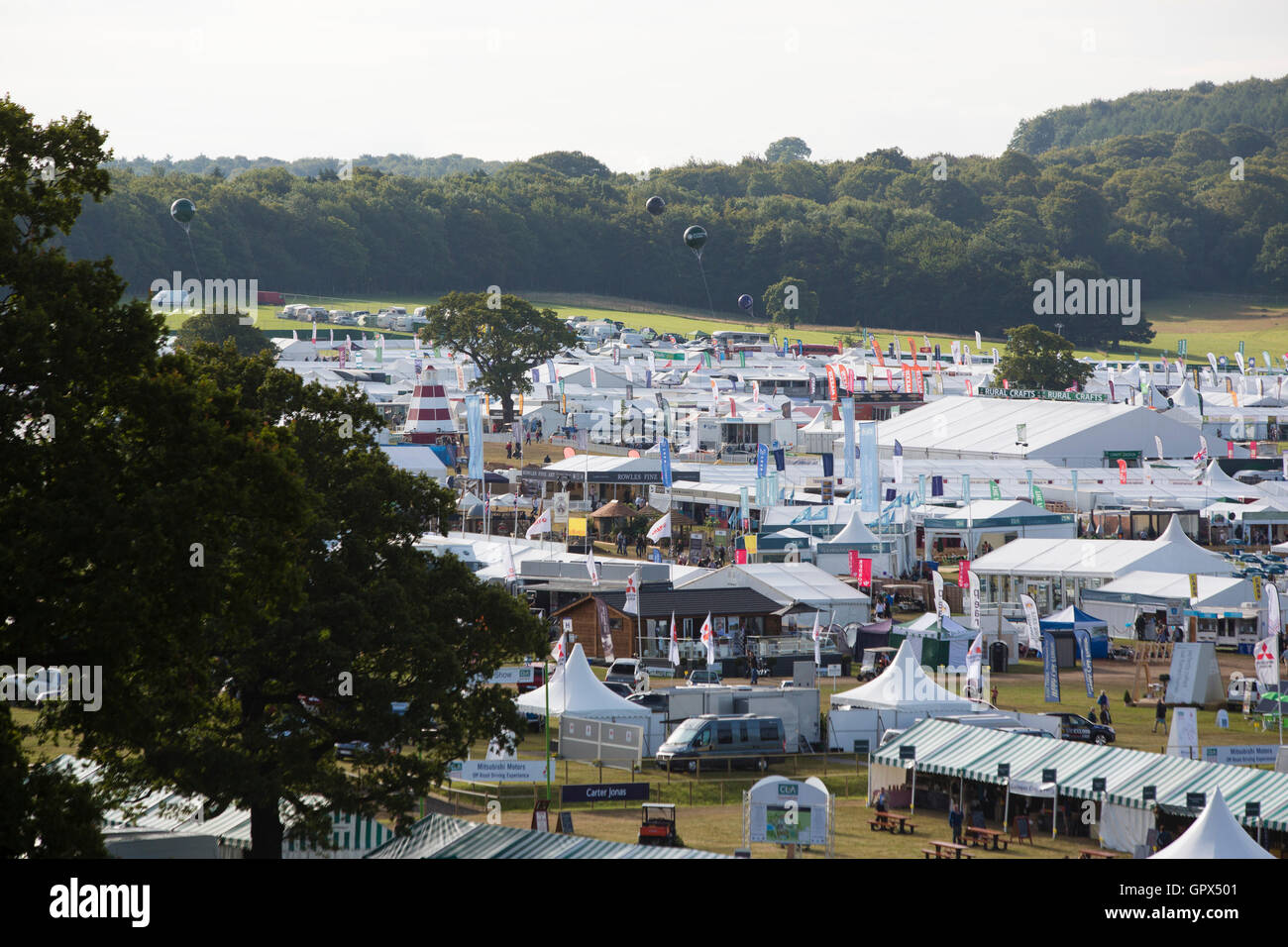 General view over the Game Fair at Harewood House, Leeds. Stock Photo