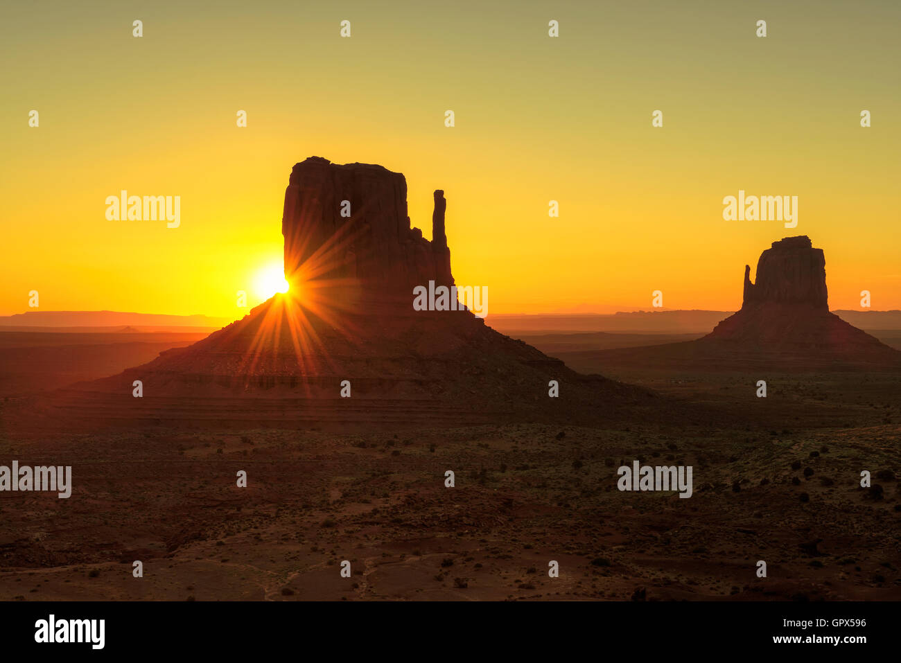Sunrise at Monument Valley Stock Photo