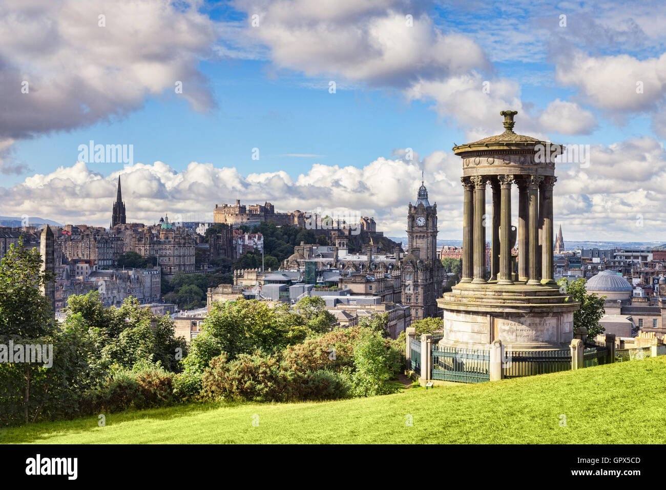 Edinburgh from Calton Hill in early Autumn, Scotland, UK Stock Photo