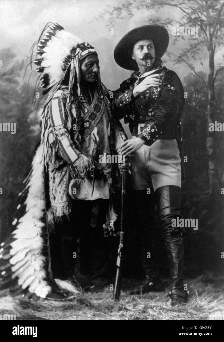 William Notman studios - Sitting Bull and Buffalo Bill (1895) Photographic portrait Stock Photo