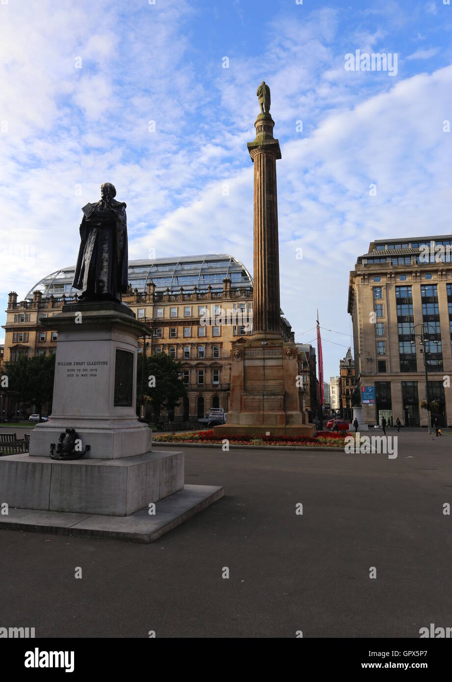 William Gladstone statue and Sir Walter Scott Monument Square