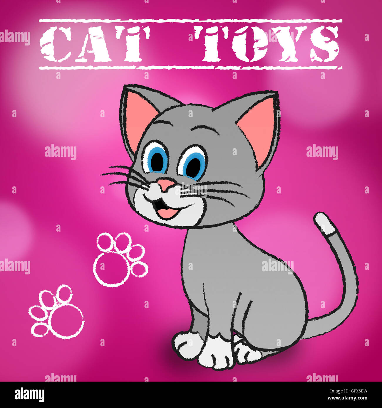 Cat Toys Indicating Playthings Cats And Plaything Stock Photo