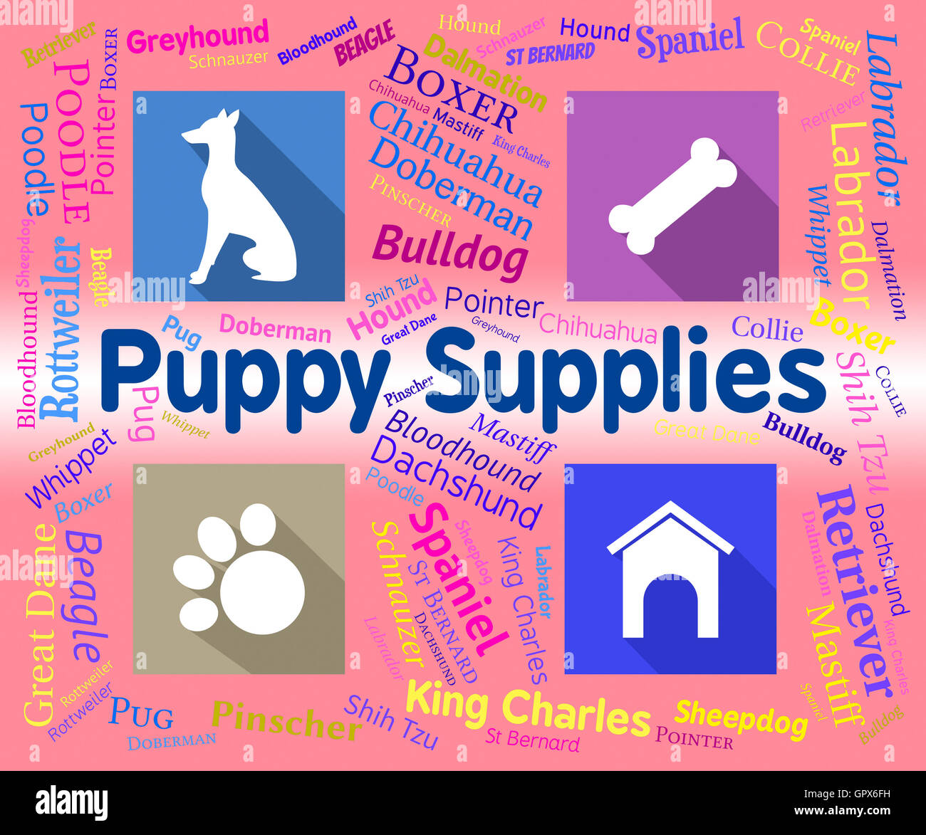 Puppy Supplies Showing Canine Product And Pet Stock Photo Alamy