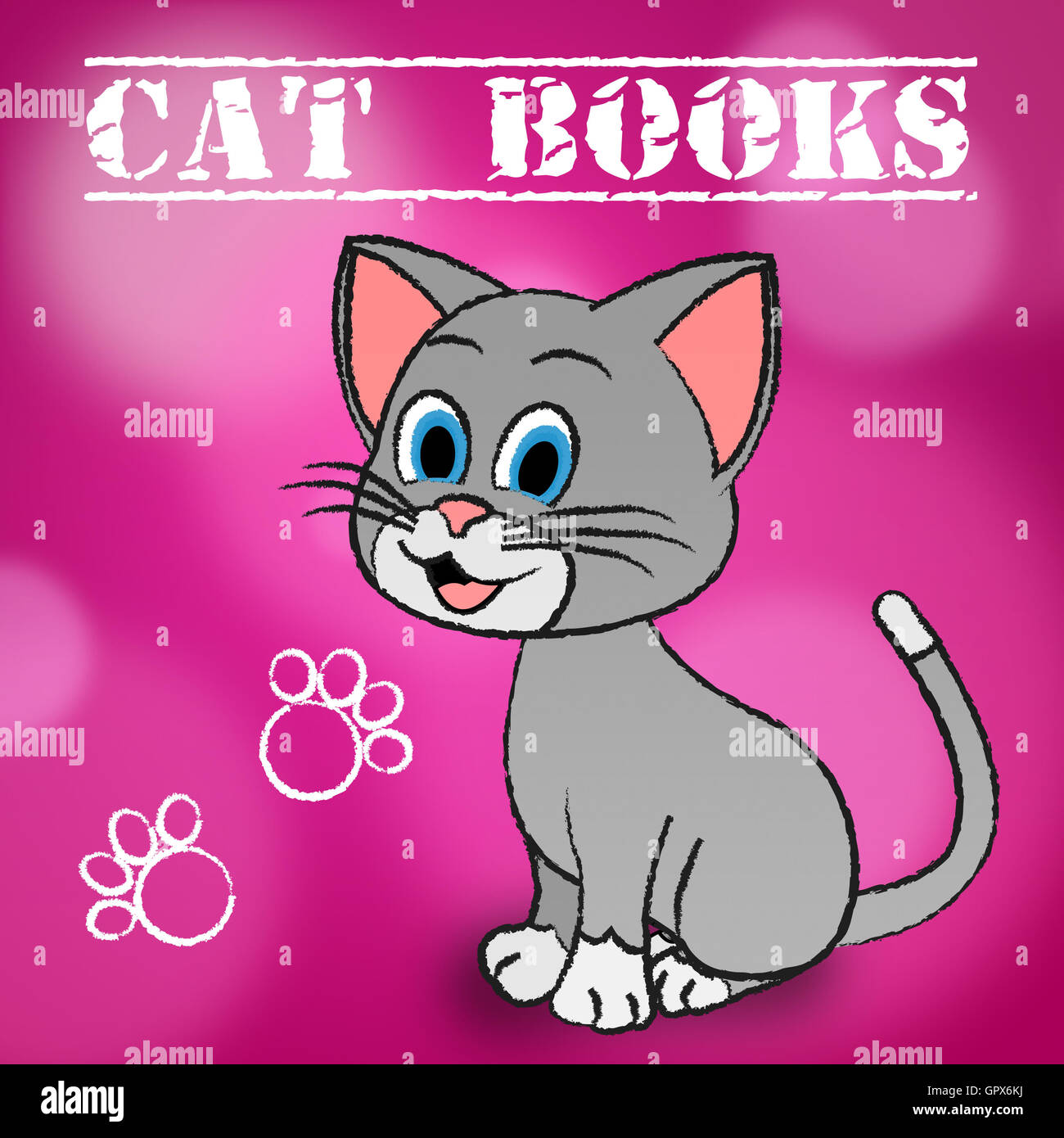 Cat Books Showing Education Learning And Kitten Stock Photo Alamy