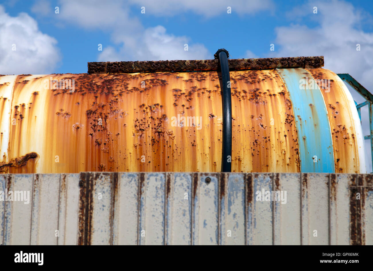 Rusted Cylinder Tank Stock Photo Alamy