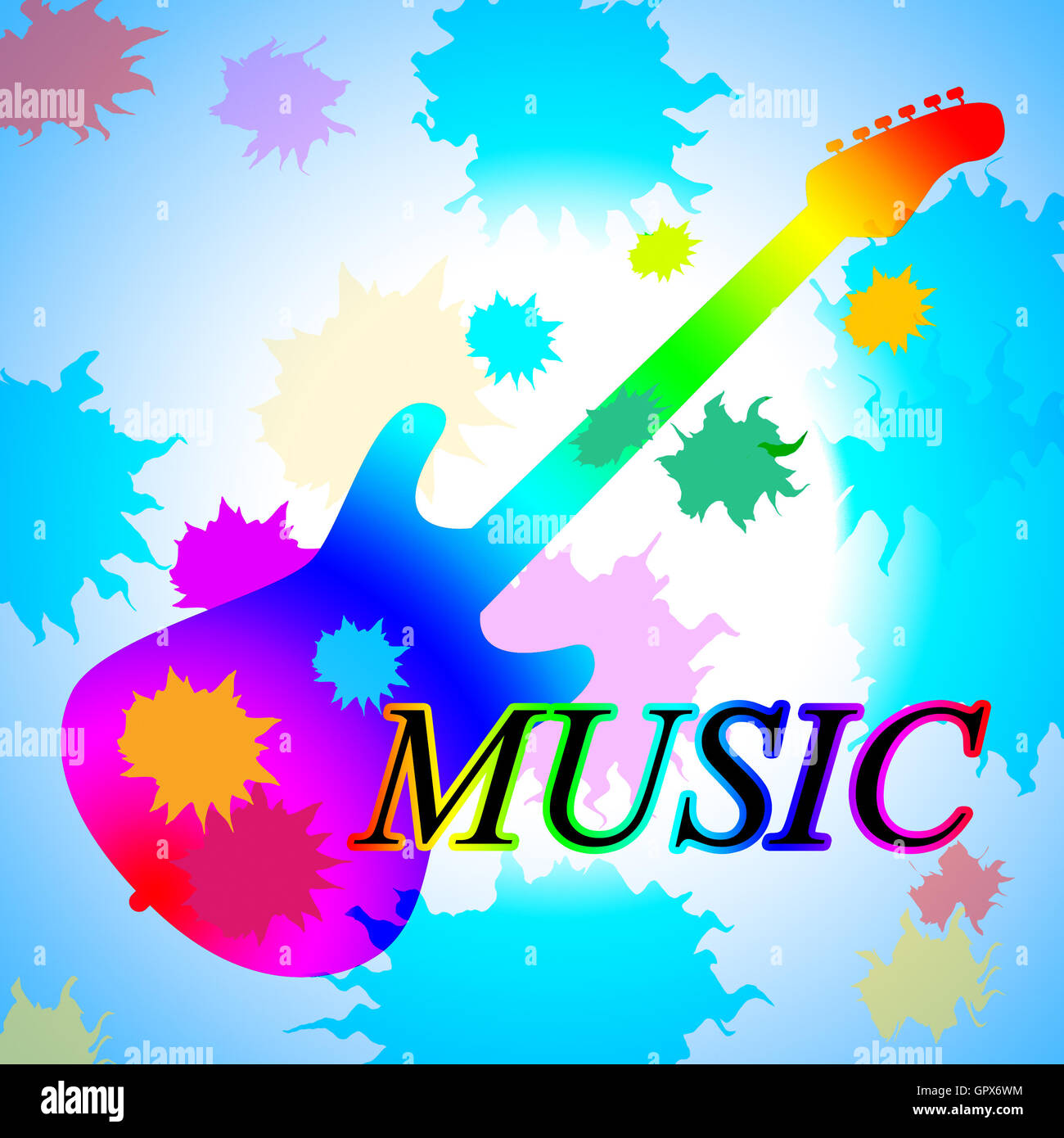 Guitar Music Meaning Sound Track And Play Stock Photo Alamy