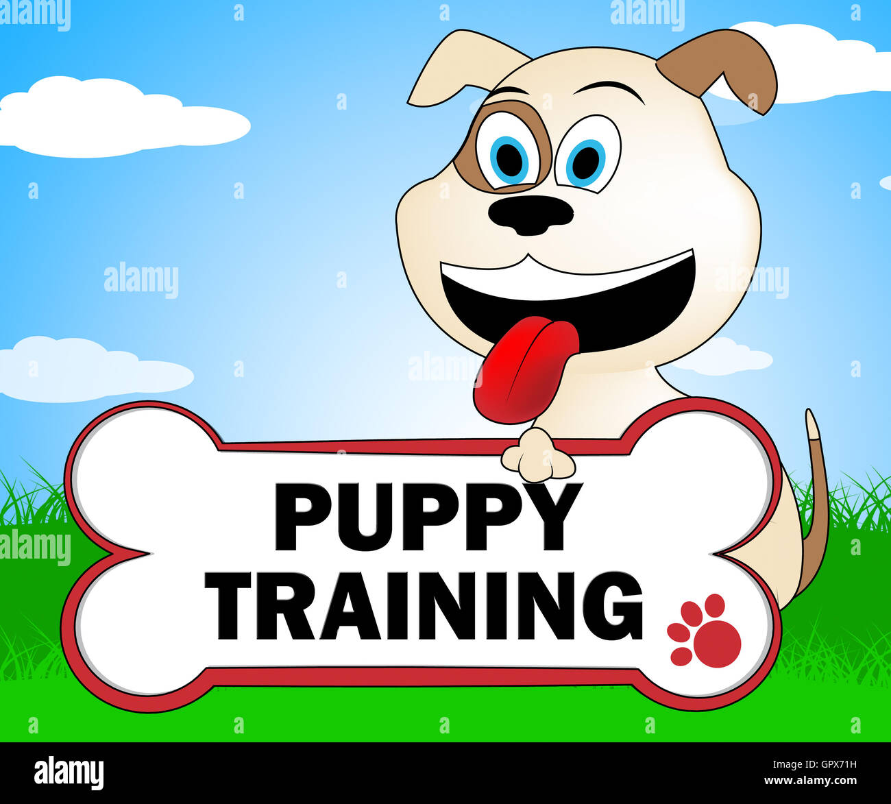 Puppy Training Meaning Pets Canines And Dogs Stock Photo