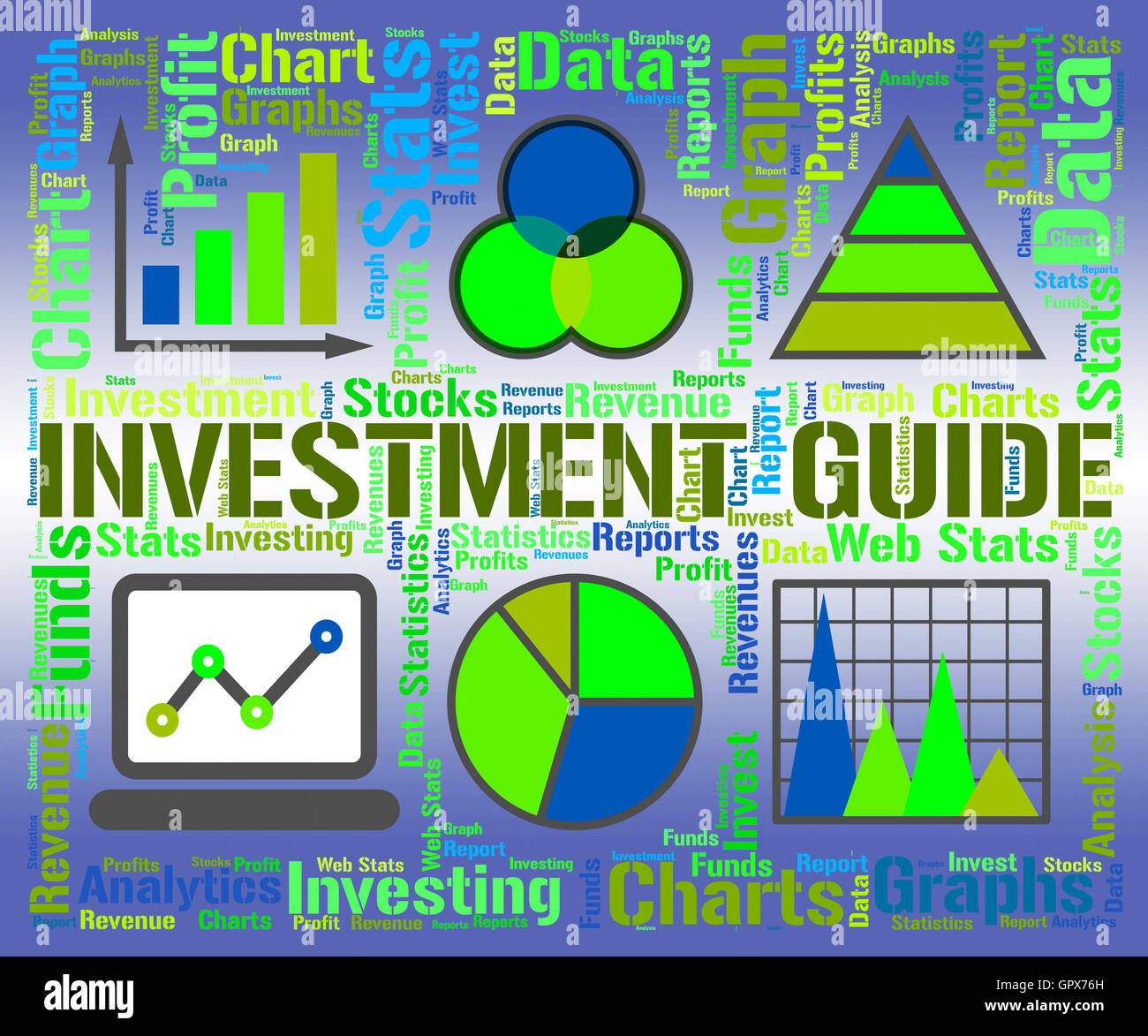 Investment Guide Showing Business Graph And Graphs Stock Photo Alamy