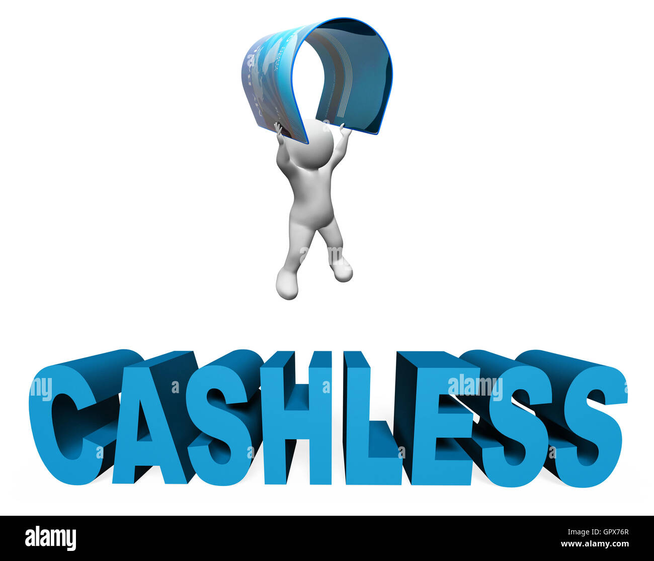 Cashless Credit Card Showing Point Of Sale And Point Of Sale 3d
