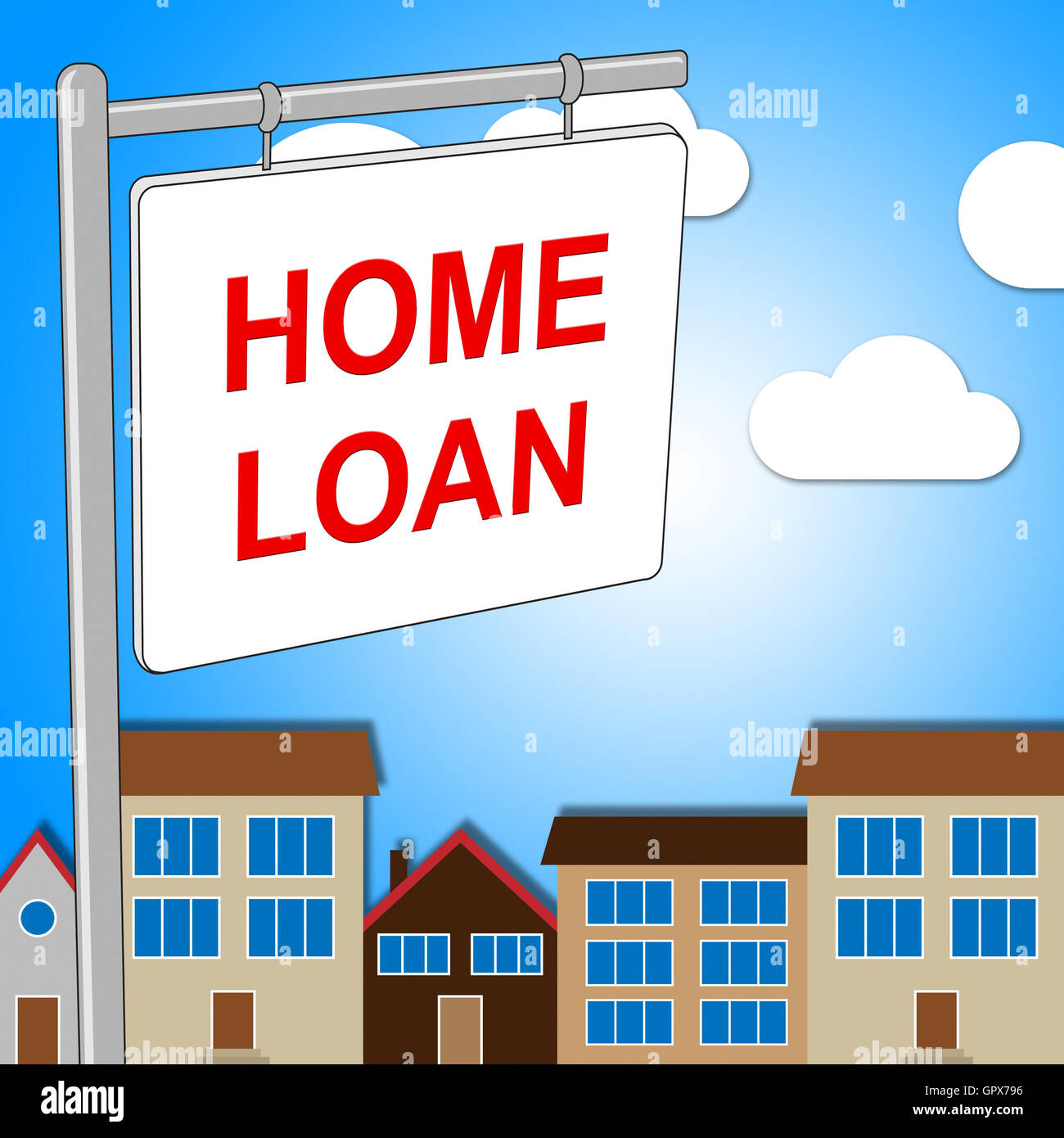 Home Loan Sign Indicating Borrowing Borrow And Lend Stock Photo Alamy