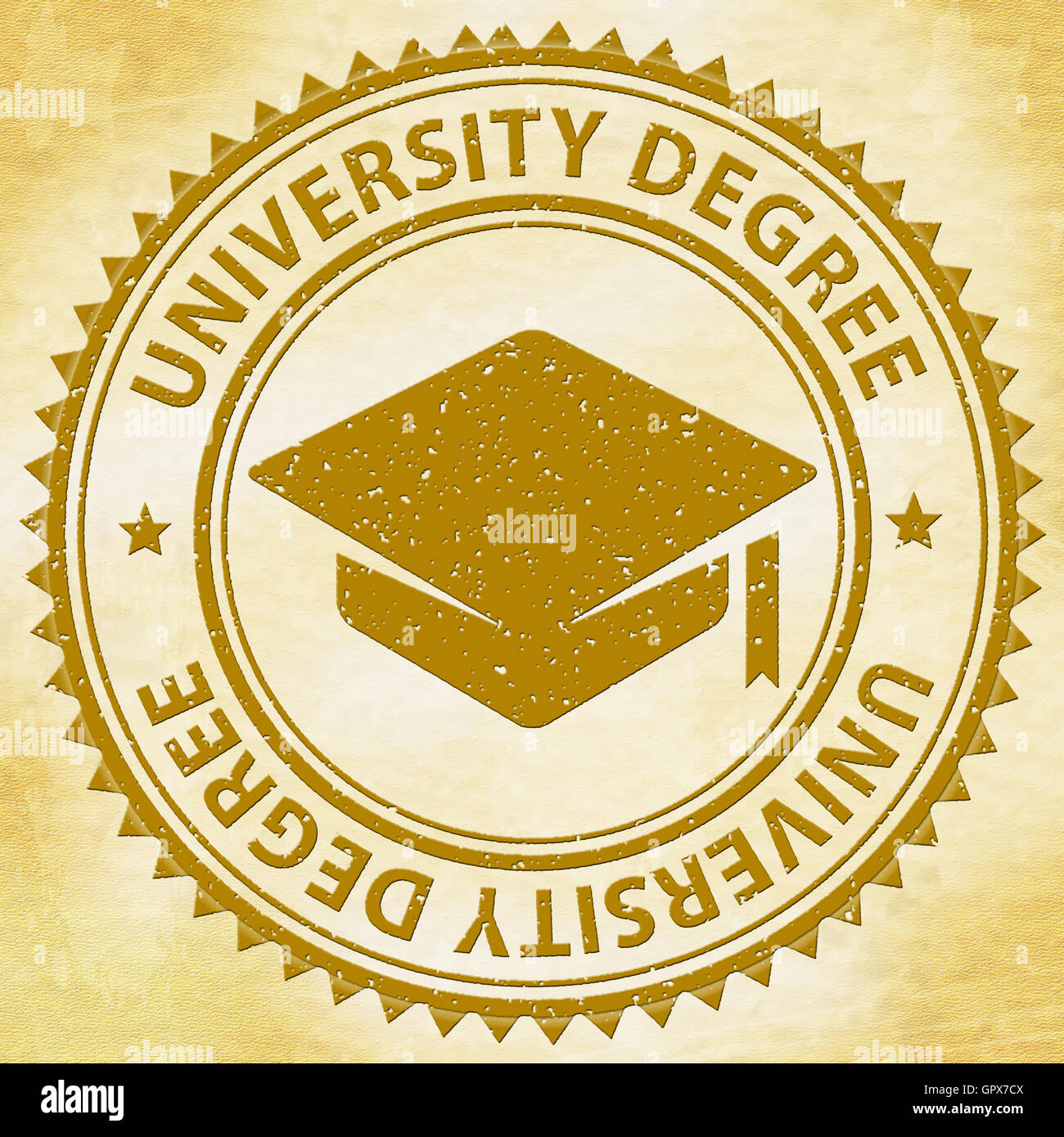 University Degree Meaning Educating College And Graduation Stock Photo ...