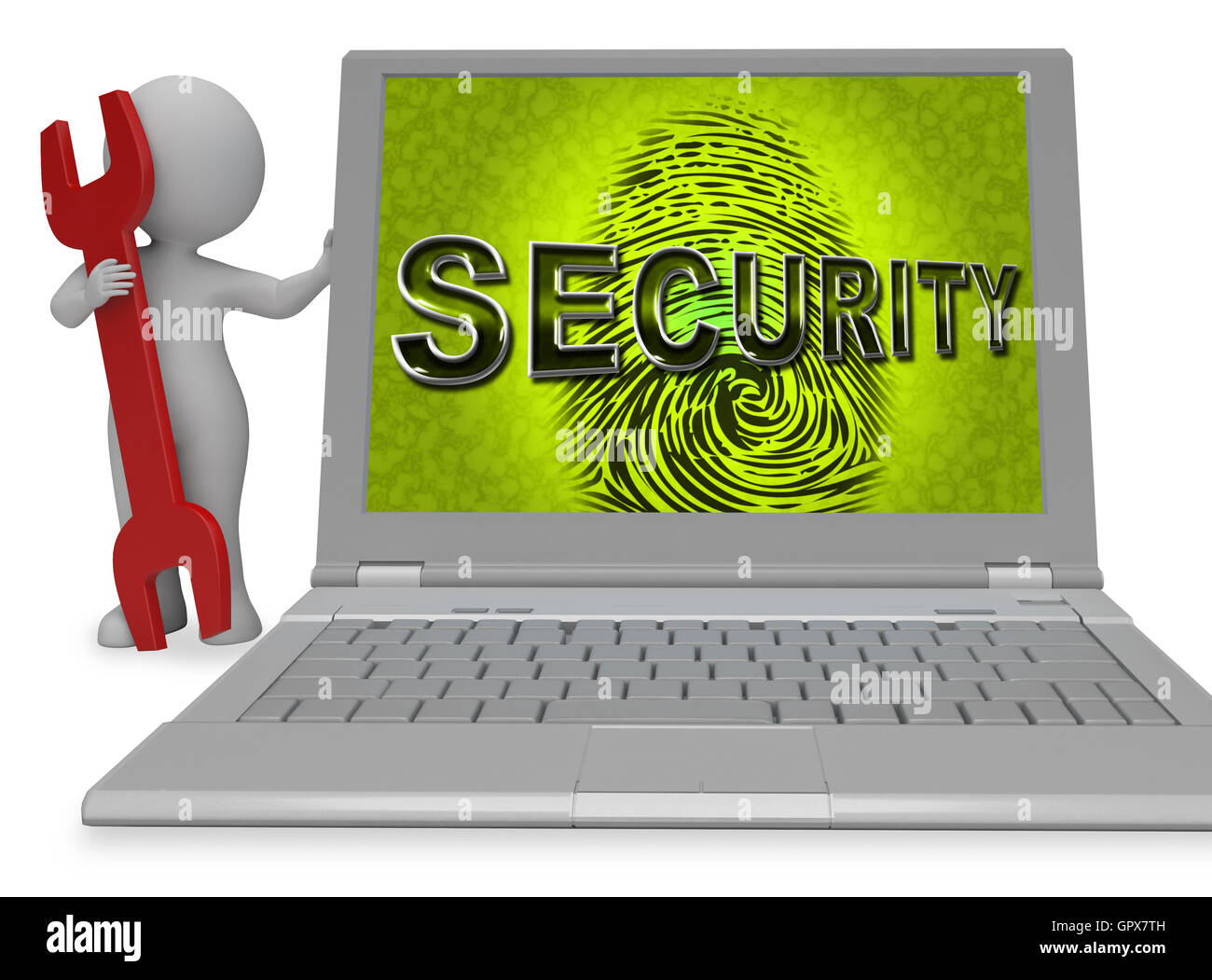 Security Fingerprint Meaning Company Id And Brand 3d Rendering Stock