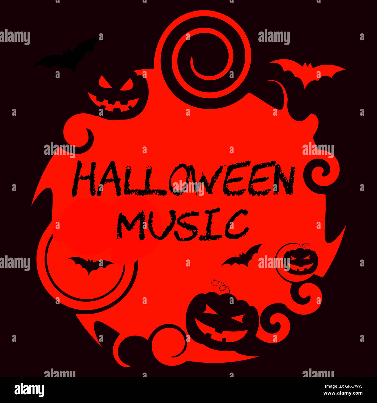 Halloween Music Representing Trick Or Treat And Sound Track Stock Photo