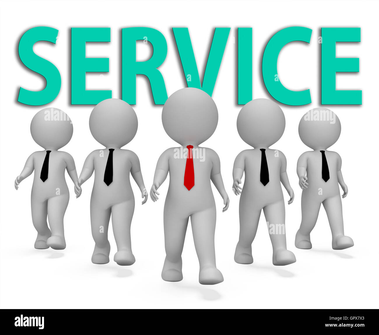 Service Businessmen Showing Help Desk And Entrepreneurial 3d Rendering ...