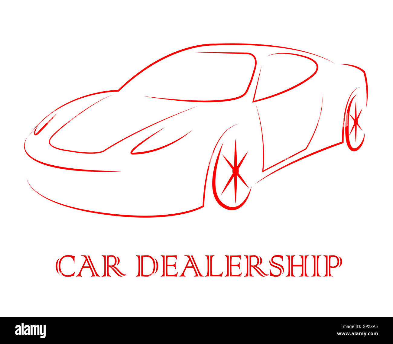 Car Dealership Indicating Business Organisation And Franchise Stock