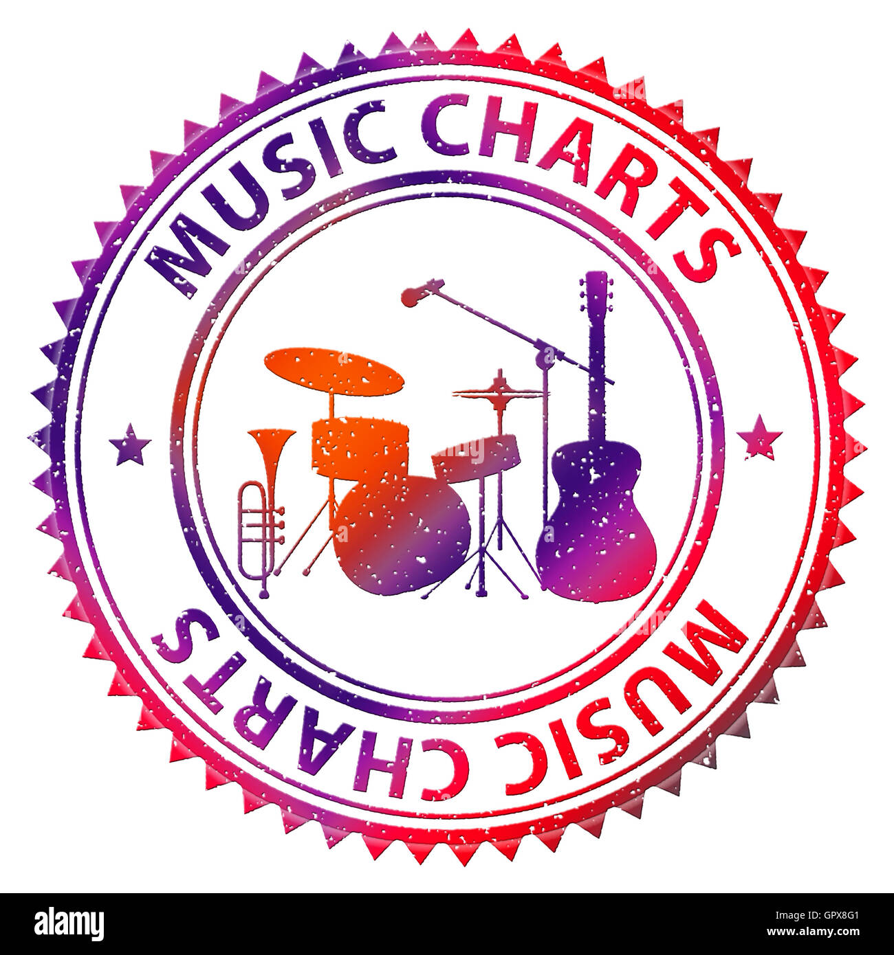 Music Charts Meaning Sound Track And Hit Stock Photo Alamy