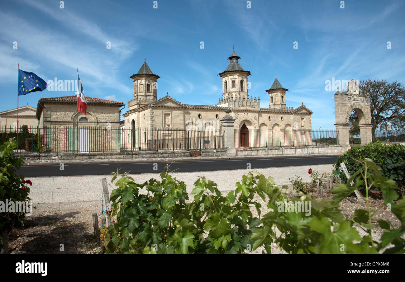 Saint Estephe Bordeaux France The historic Chateau Cos d'Estournel situated along the wine route