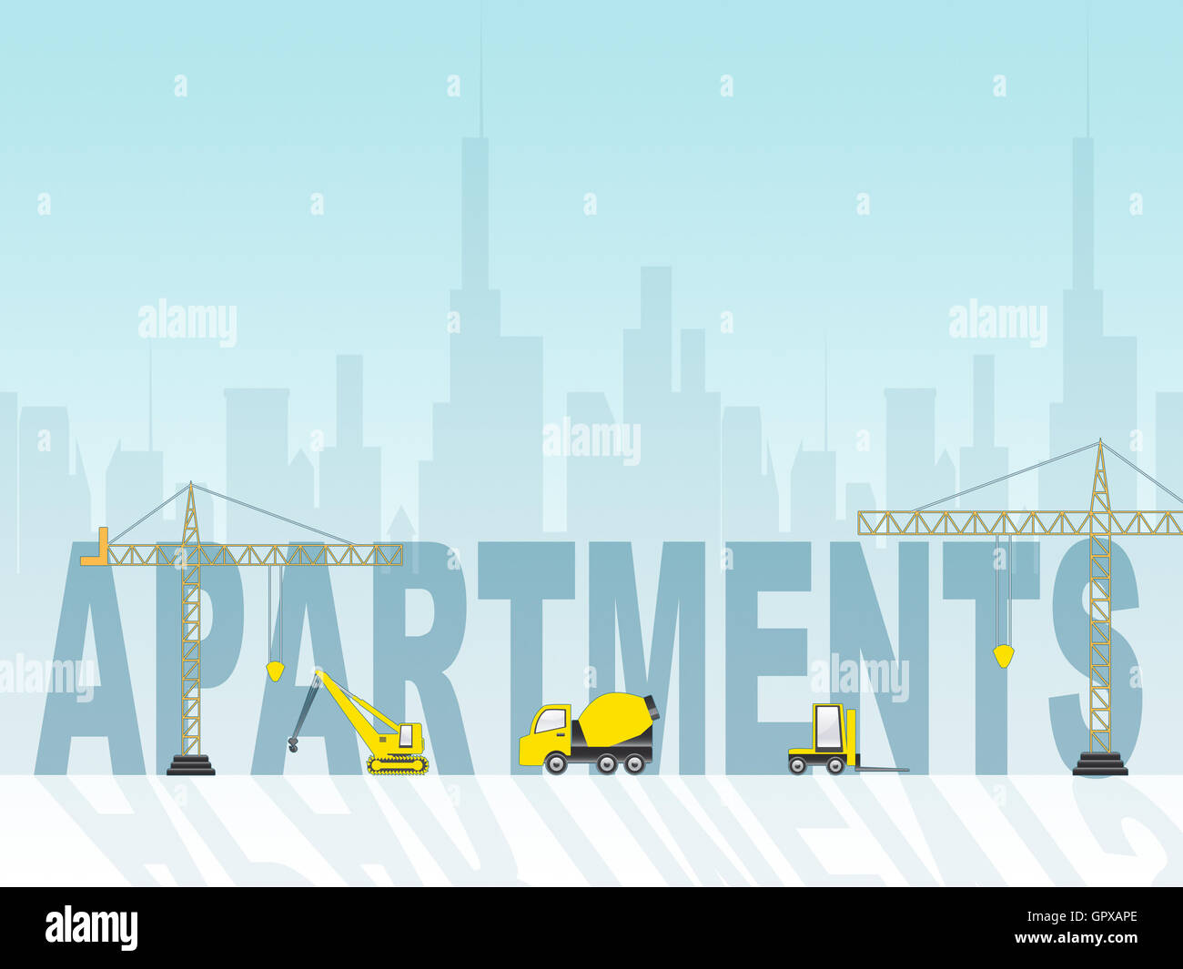 Apartment Construction Meaning Home Property And Residence Stock Photo