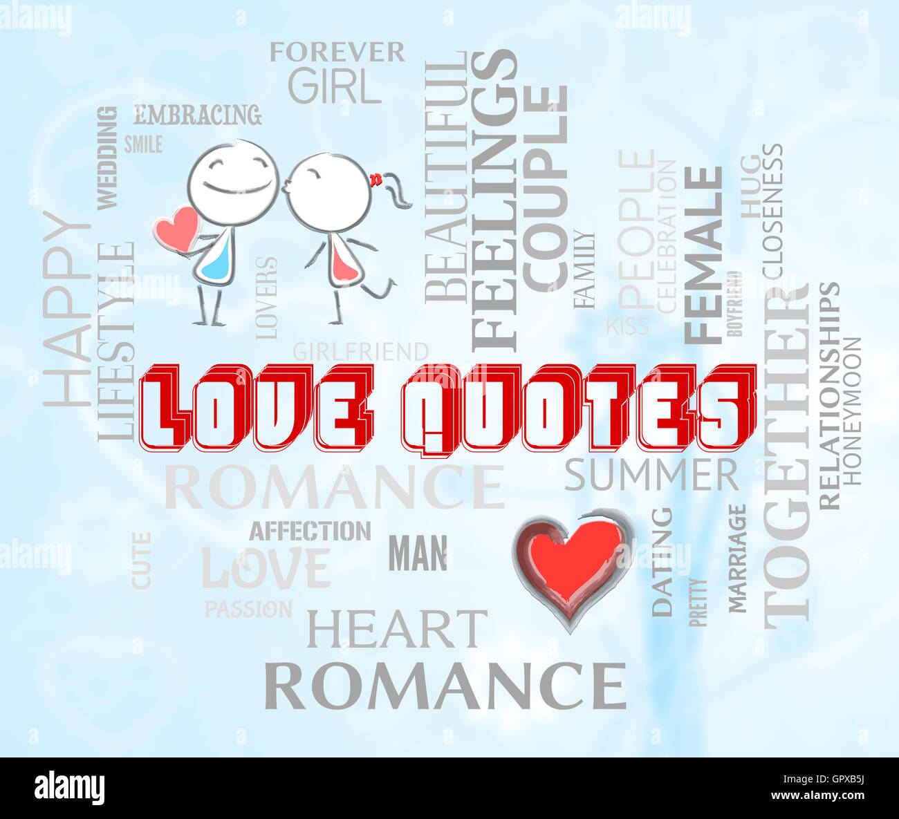 Love Quotes Meaning Fondness Devotion And Inspirational Stock Photo