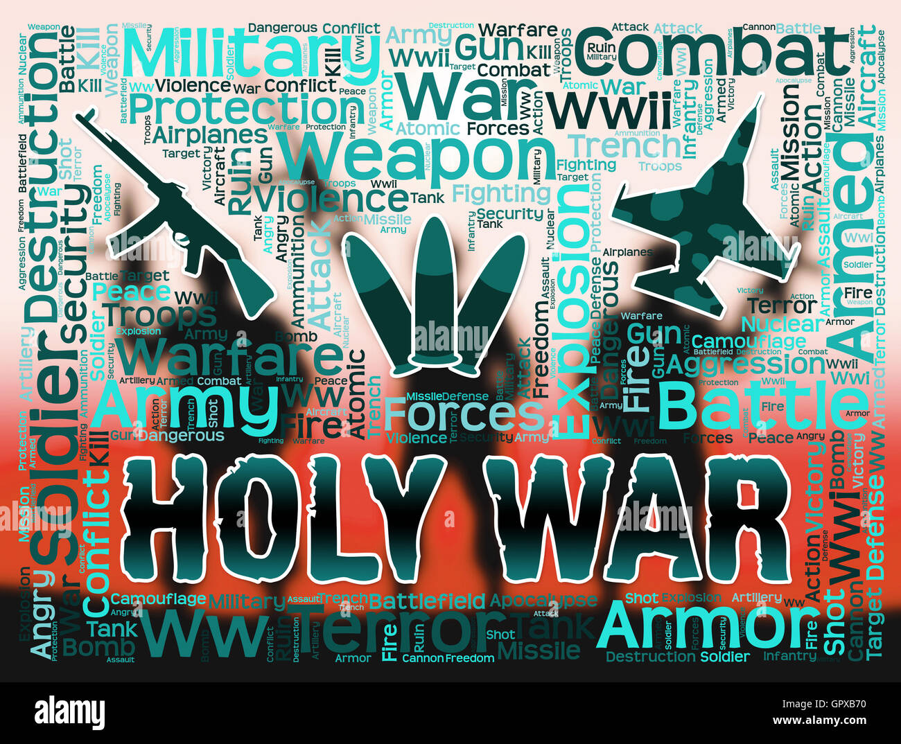 Holy War Meaning Clash Bloodshed And Sanctified Stock Photo Alamy
