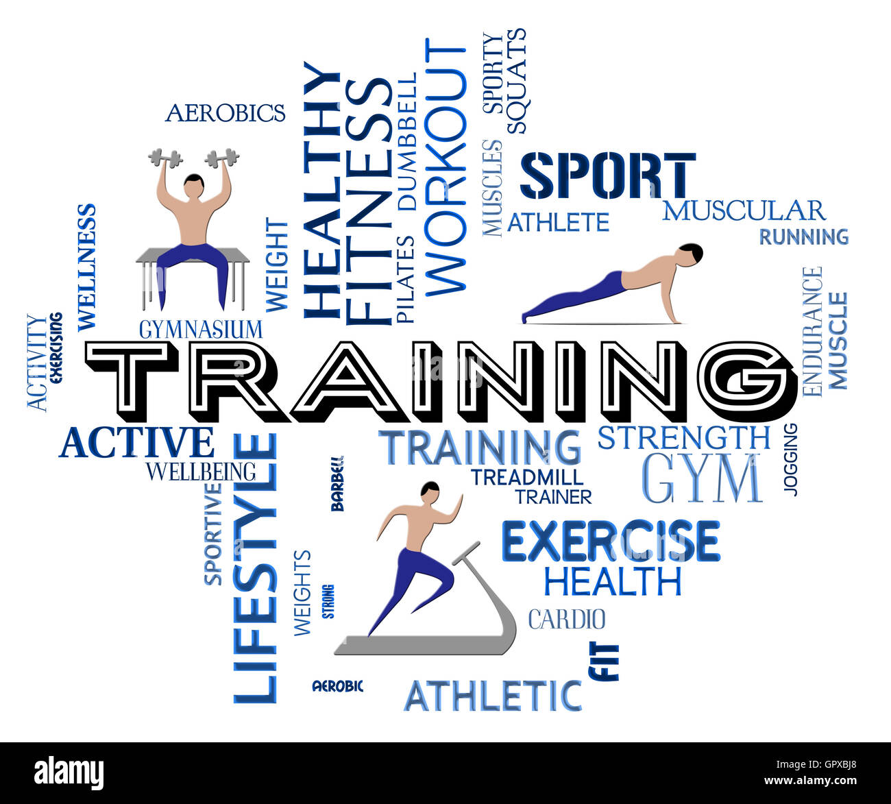 Fitness Training Meaning Work Out And Healthy Stock Photo - Alamy