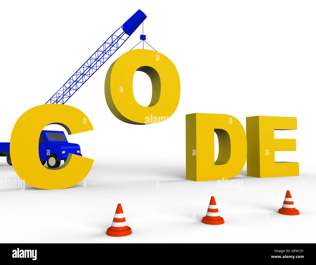 Build Code Meaning Cipher Security And Protect 3d Rendering Stock Photo ...