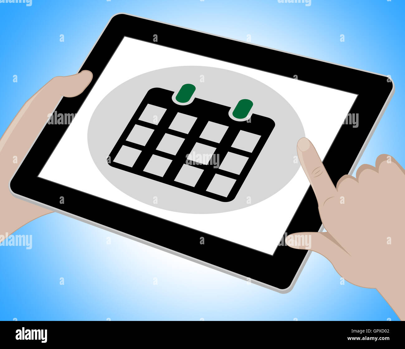 Schedule Tablet Showing Program Tablets And Itinerary Stock Photo Alamy
