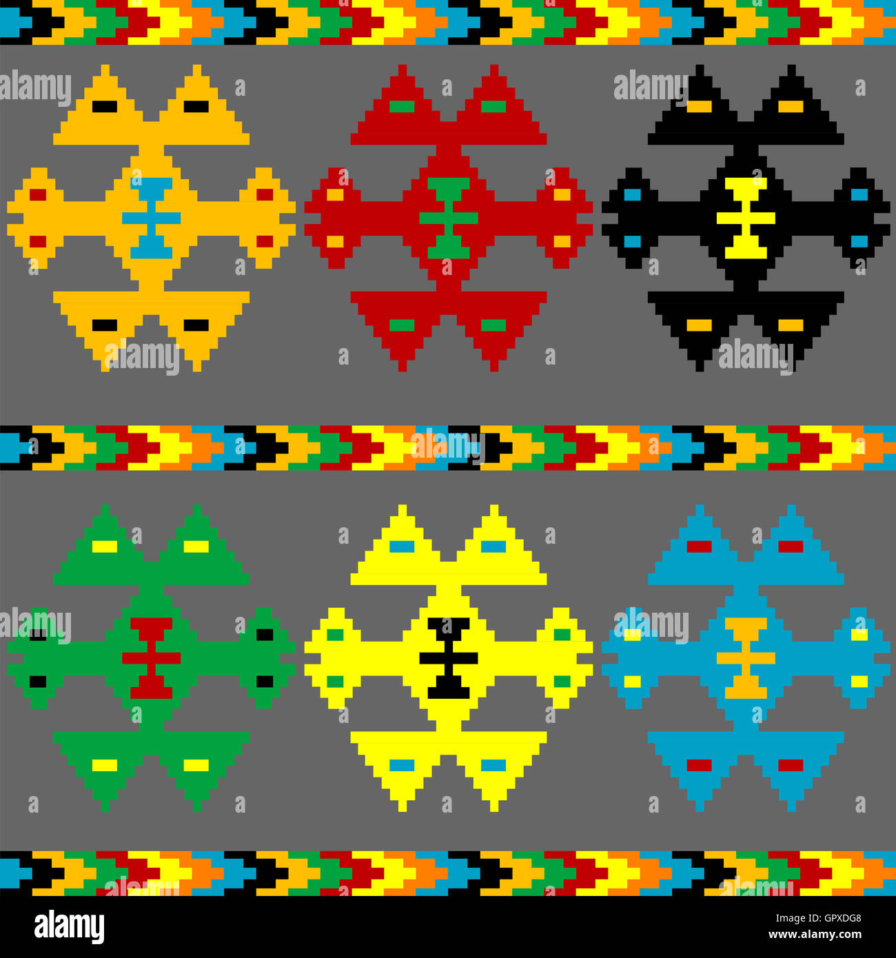 Ethnic motifs, background with colored elements Stock Photo