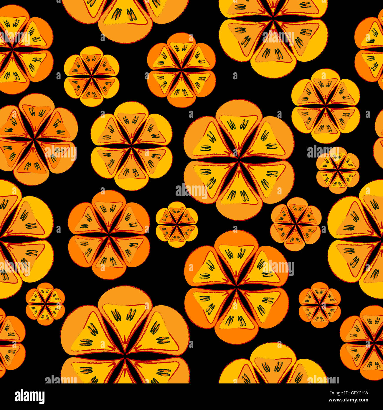 Orange flowers background seamless pattern Stock Photo - Alamy