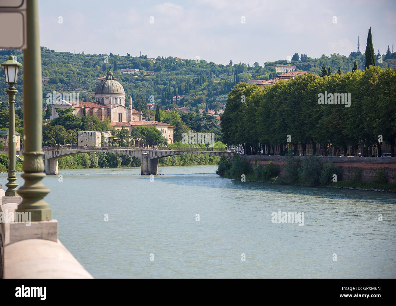 Adige river embankment in verona hi-res stock photography and images ...