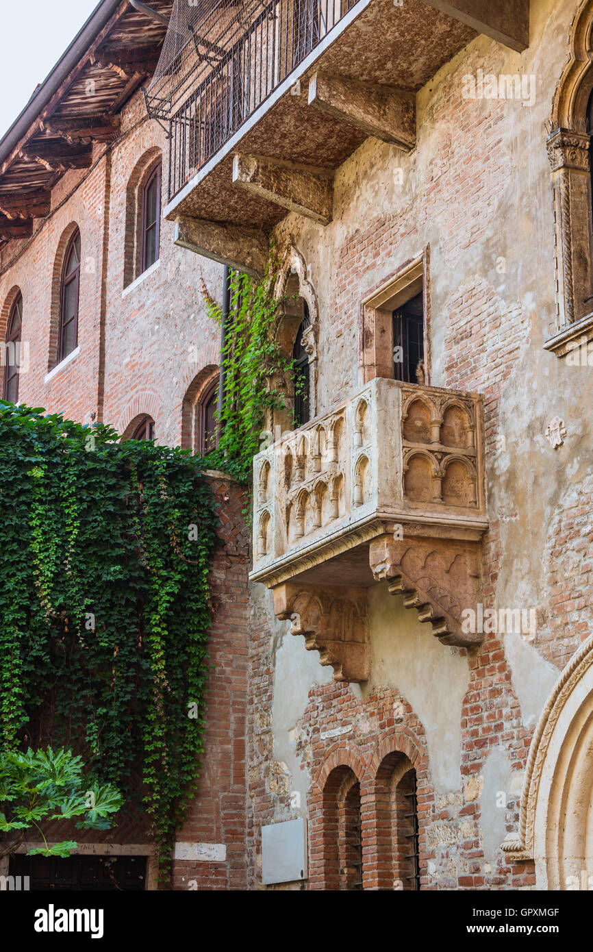 Patio and balcony of Romeo and Juliet house, Verona, Italy Stock Photo
