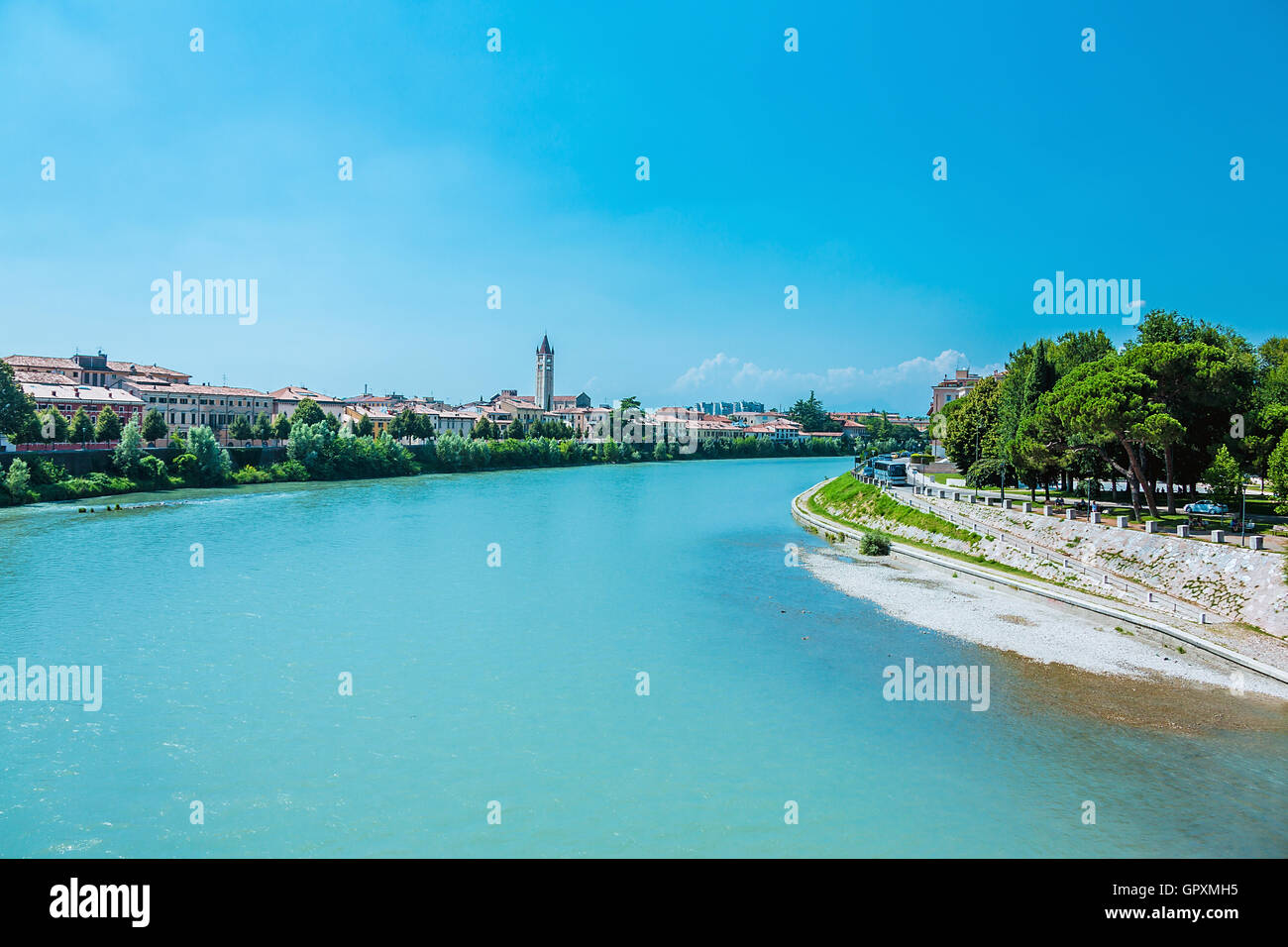 Adige river embankment in verona hi-res stock photography and images ...