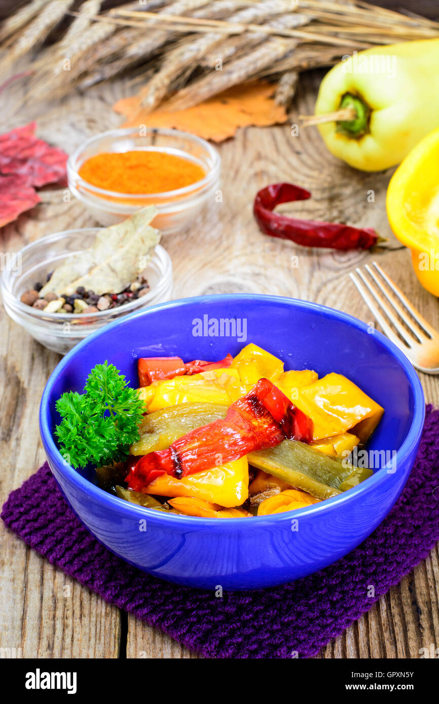 Sweet Peppers Grilled with Balsamic, Garlic Stock Photo Alamy
