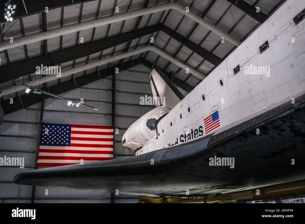 Endeavour Space Shuttle in California Science Center Stock Photo