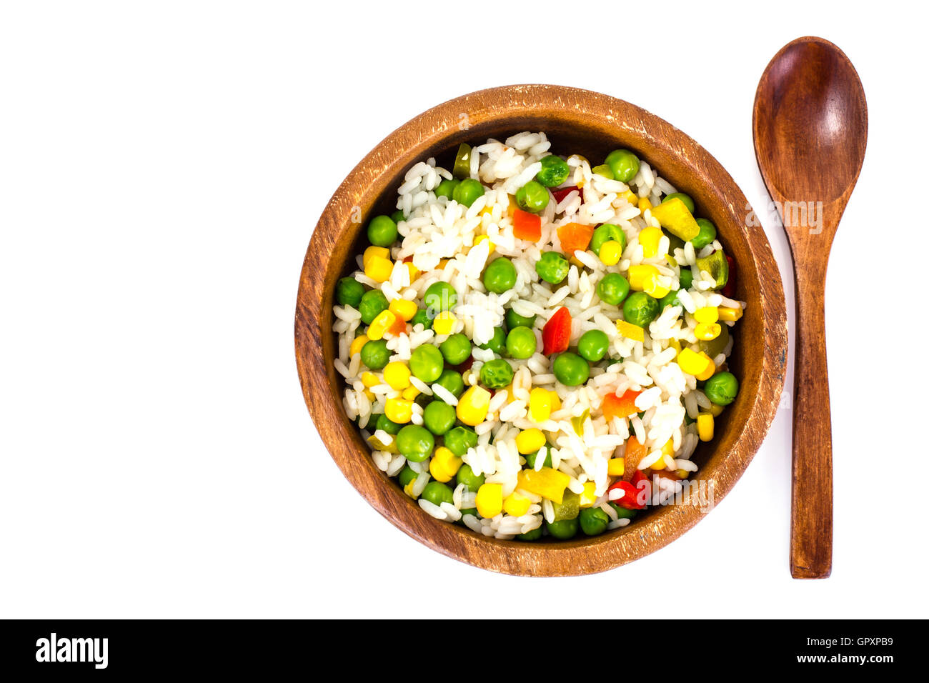 Risotto with Vegetables, Corn and Peas Stock Photo Alamy