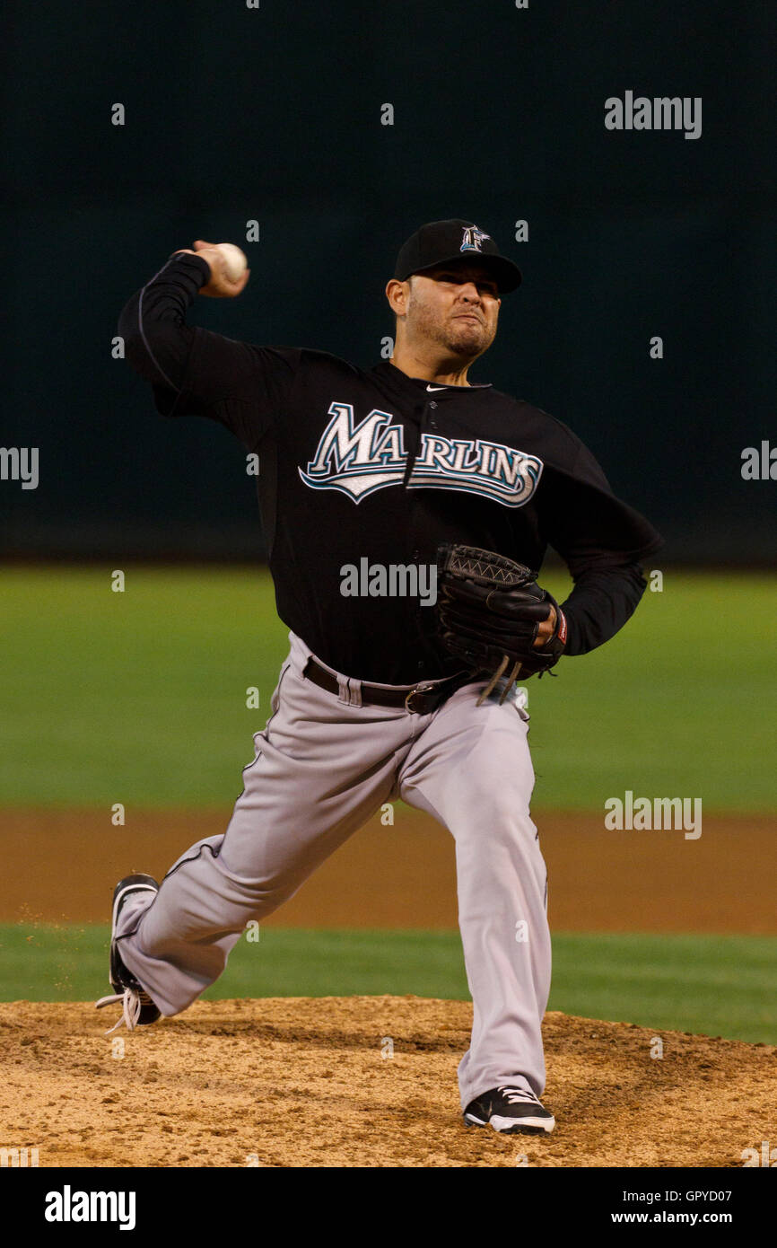 June 29, 2011; Oakland, CA, USA; during the seventh inning at the O.co Coliseum.  Florida defeated Oakland 3-0. Stock Photo