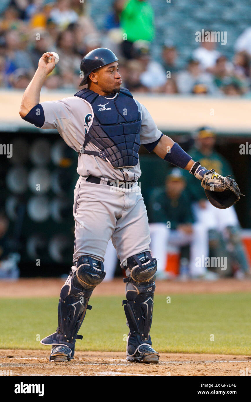 July 5, 2011; Oakland, CA, USA; Seattle Mariners catcher Miguel Olivo