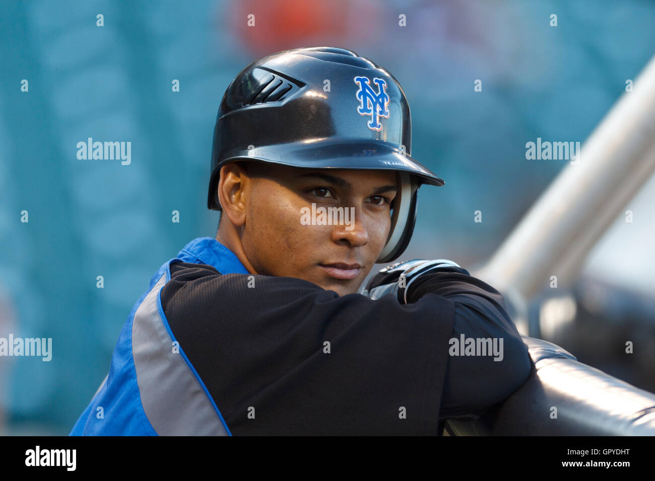 July 8, 2011; San Francisco, CA, USA;  New York Mets second baseman Ruben Tejada (11) during batting practice before the game against the San Francisco Giants at AT&T Park. New York defeated San Francisco 5-2. Stock Photo