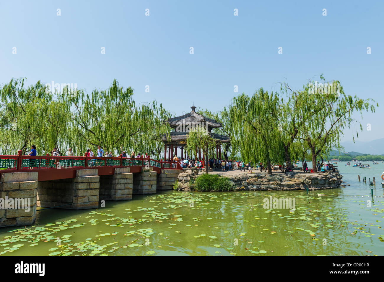 Summer Palace scene. Summer Palace located in Beijing of China. It was royal garden. Stock Photo