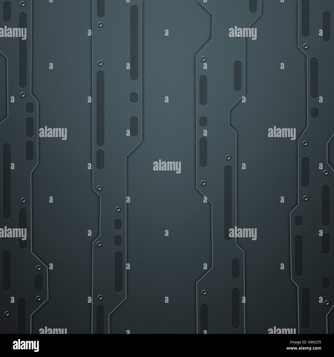 scifi wall. black carbon fiber wall. metal background and texture 3d illustration. technology concept. Stock Photo