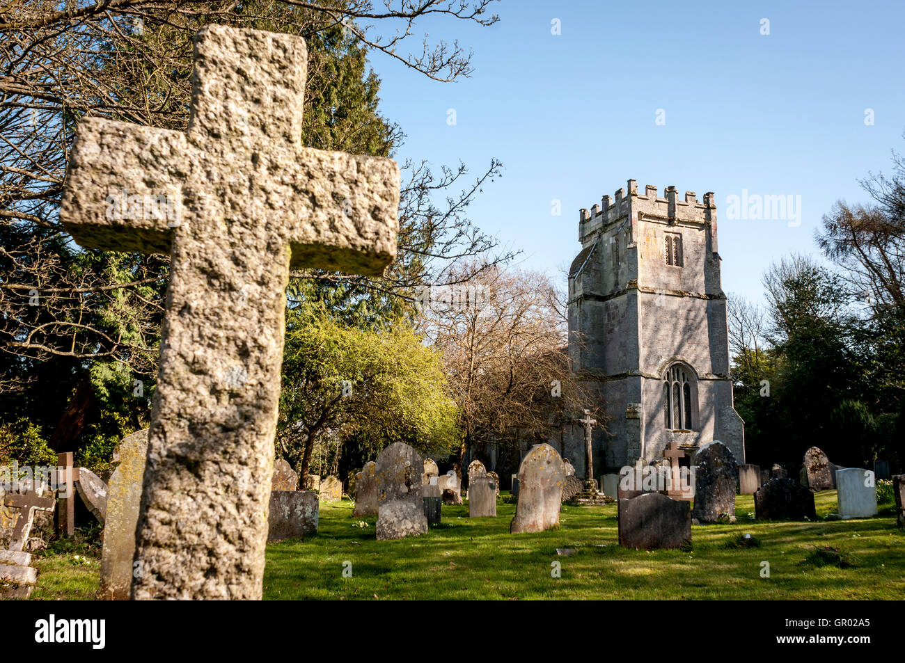 St Olave's Church at Gatcombe on the Isle of Wight. Stock Photo