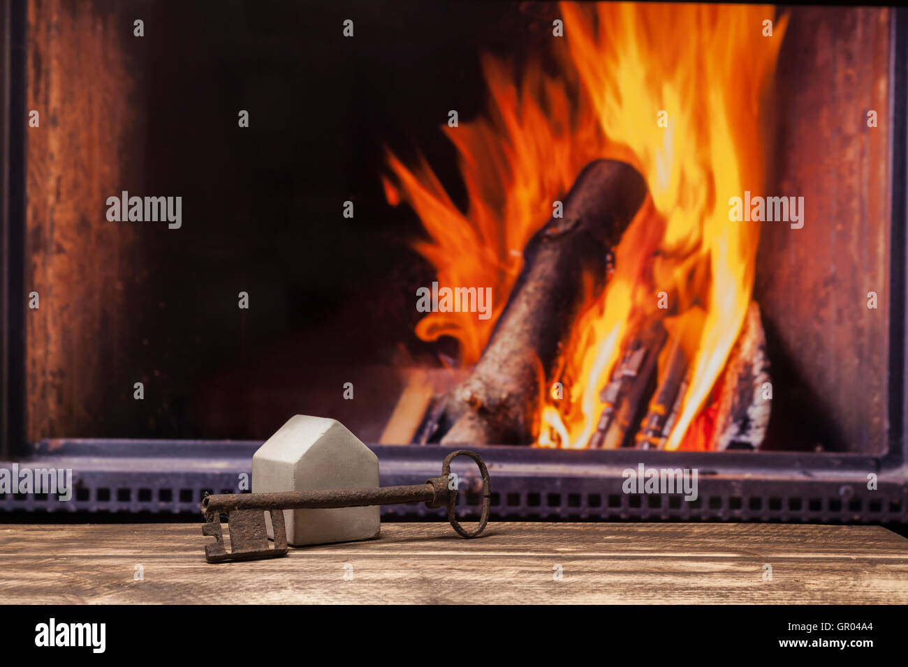 Wooden house model fire hi-res stock photography and images - Alamy