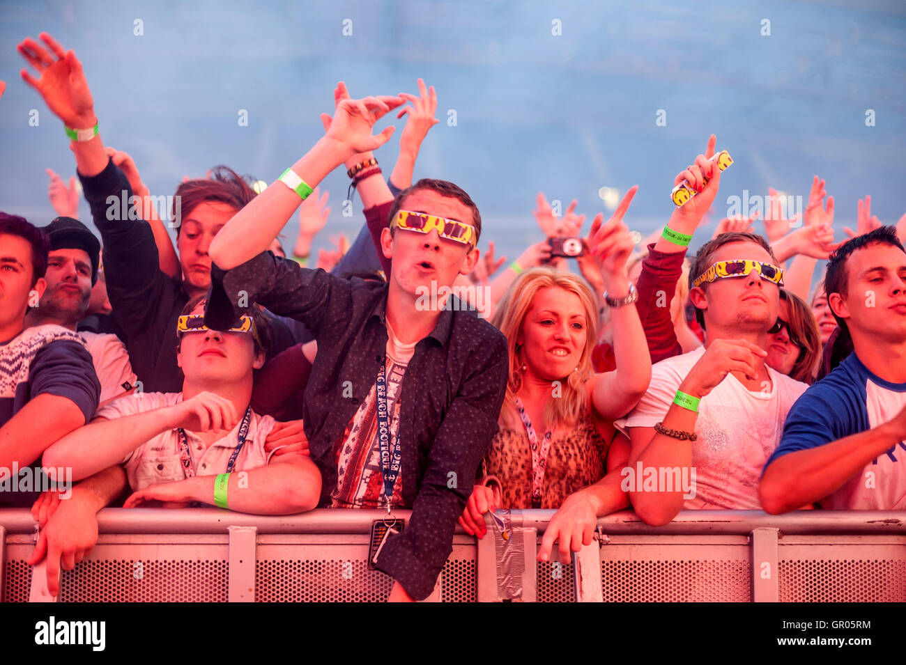 Fatboy Slim's Big Beach Boutique concert at the American Express Community Stadium in Brighton. Stock Photo