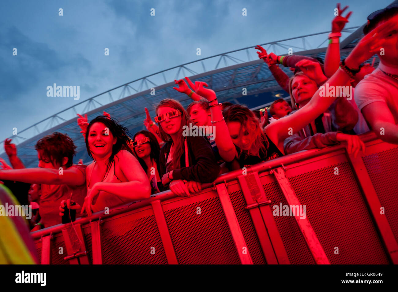 Fatboy Slim's Big Beach Boutique concert at the American Express Community Stadium in Brighton. Stock Photo