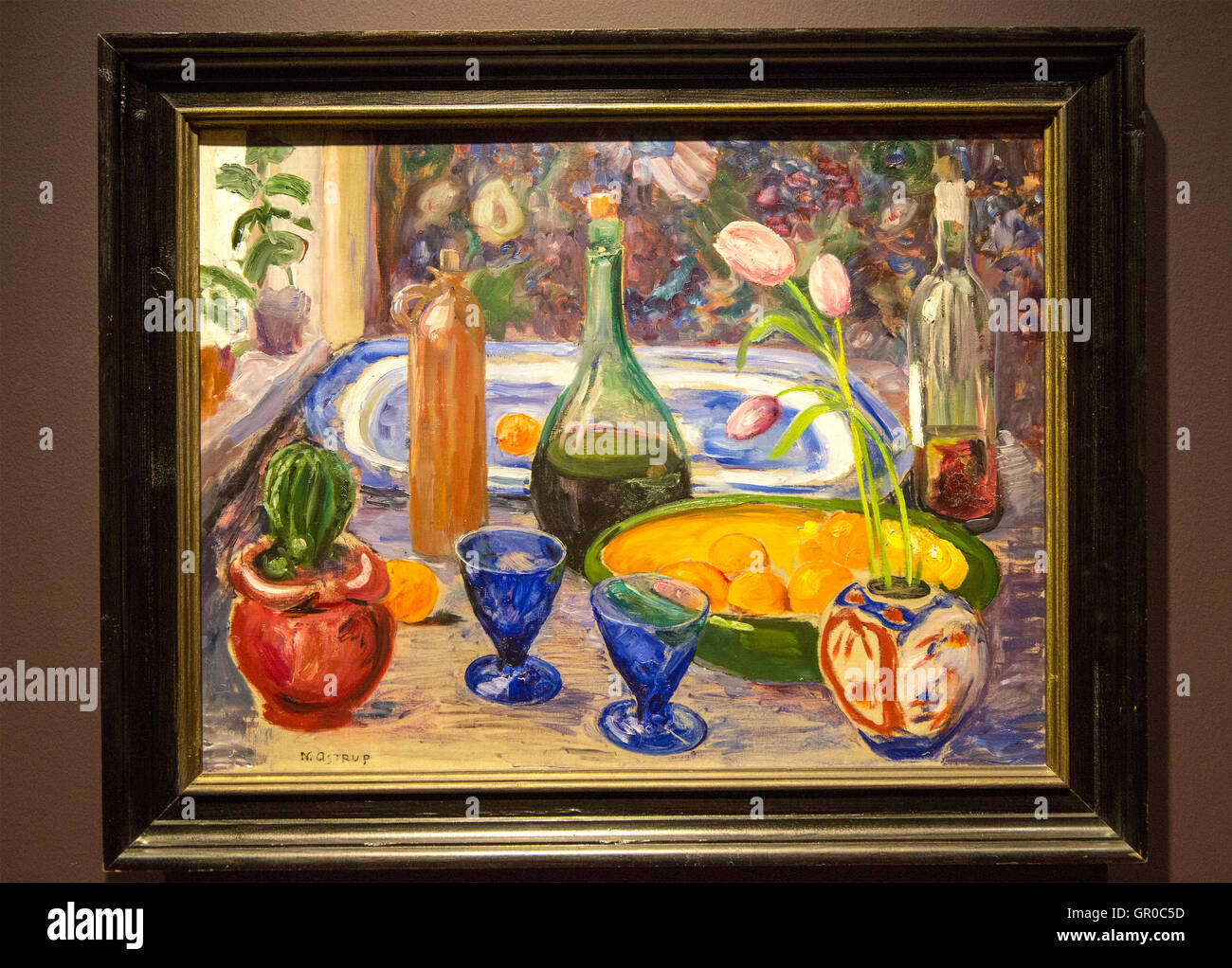 'Still Life' undated oil painting sketch on canvas by Nikolai Astrup 1880-1928, Kode 4 art gallery Bergen, Norway Stock Photo