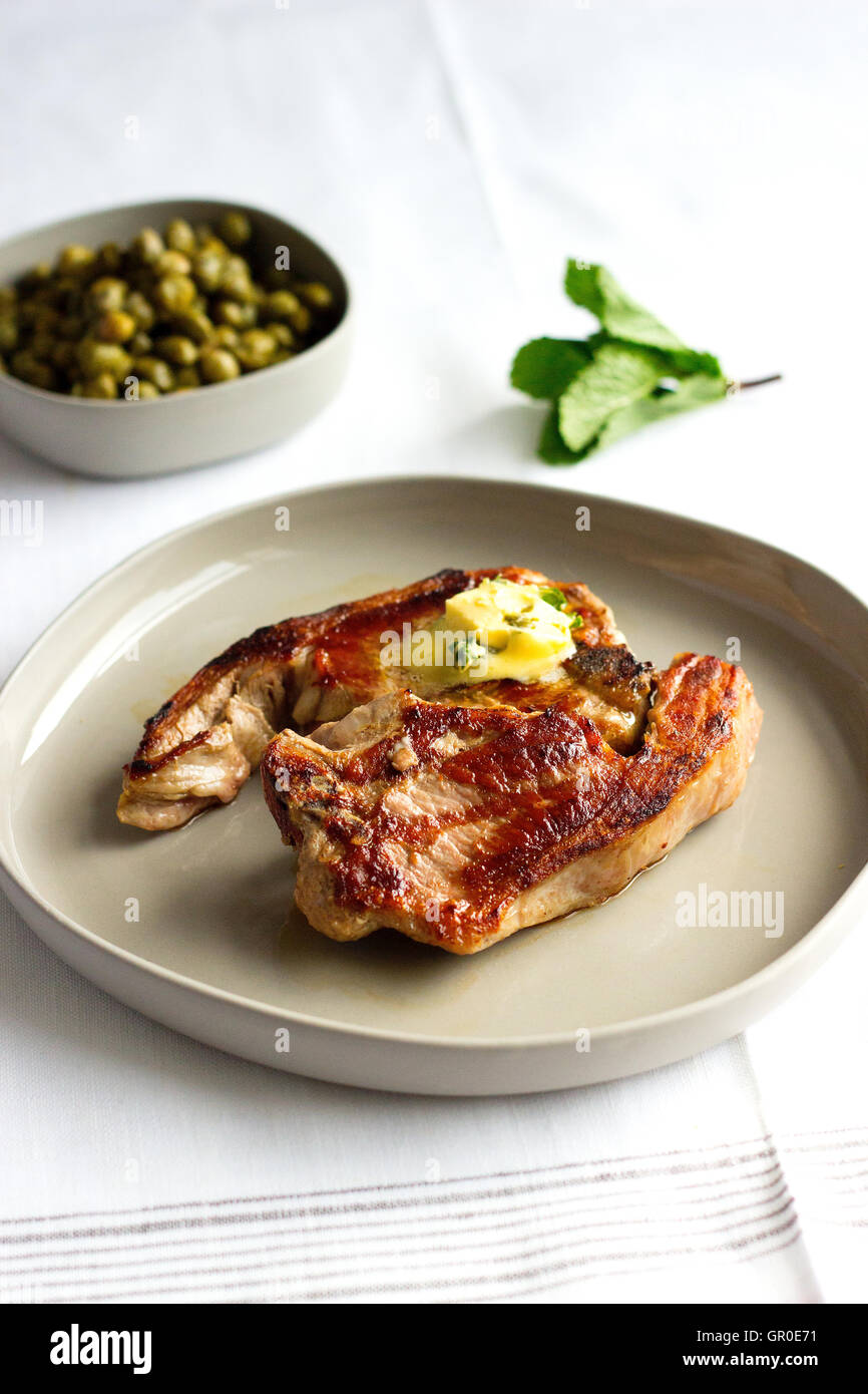 Roast lamb chops Stock Photo - Alamy
