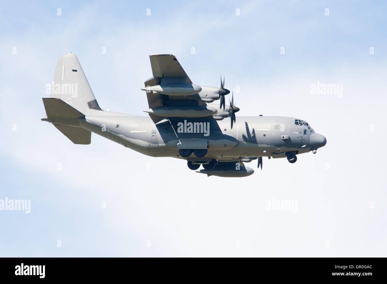 Lockheed C-130 Hercules on landing approach Stock Photo