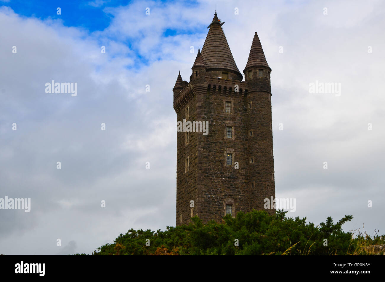 Scrabo Tower which was built in 1857 as a memorial to Charles Stewart the 3rd Marquess of Londonderry Stock Photo