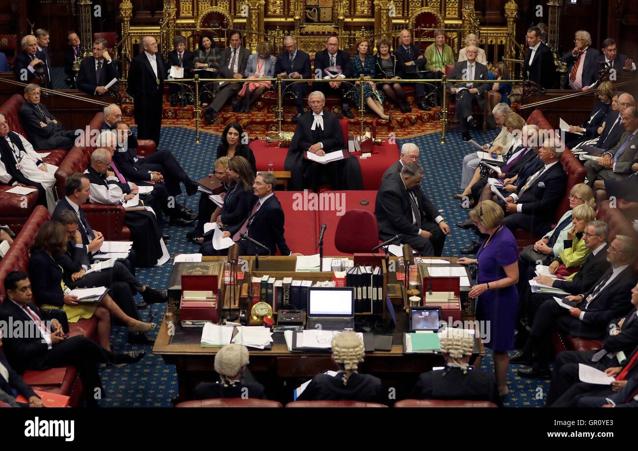 Lord Norman Fowler, the new Lord Speaker speaks in the House of Lords
