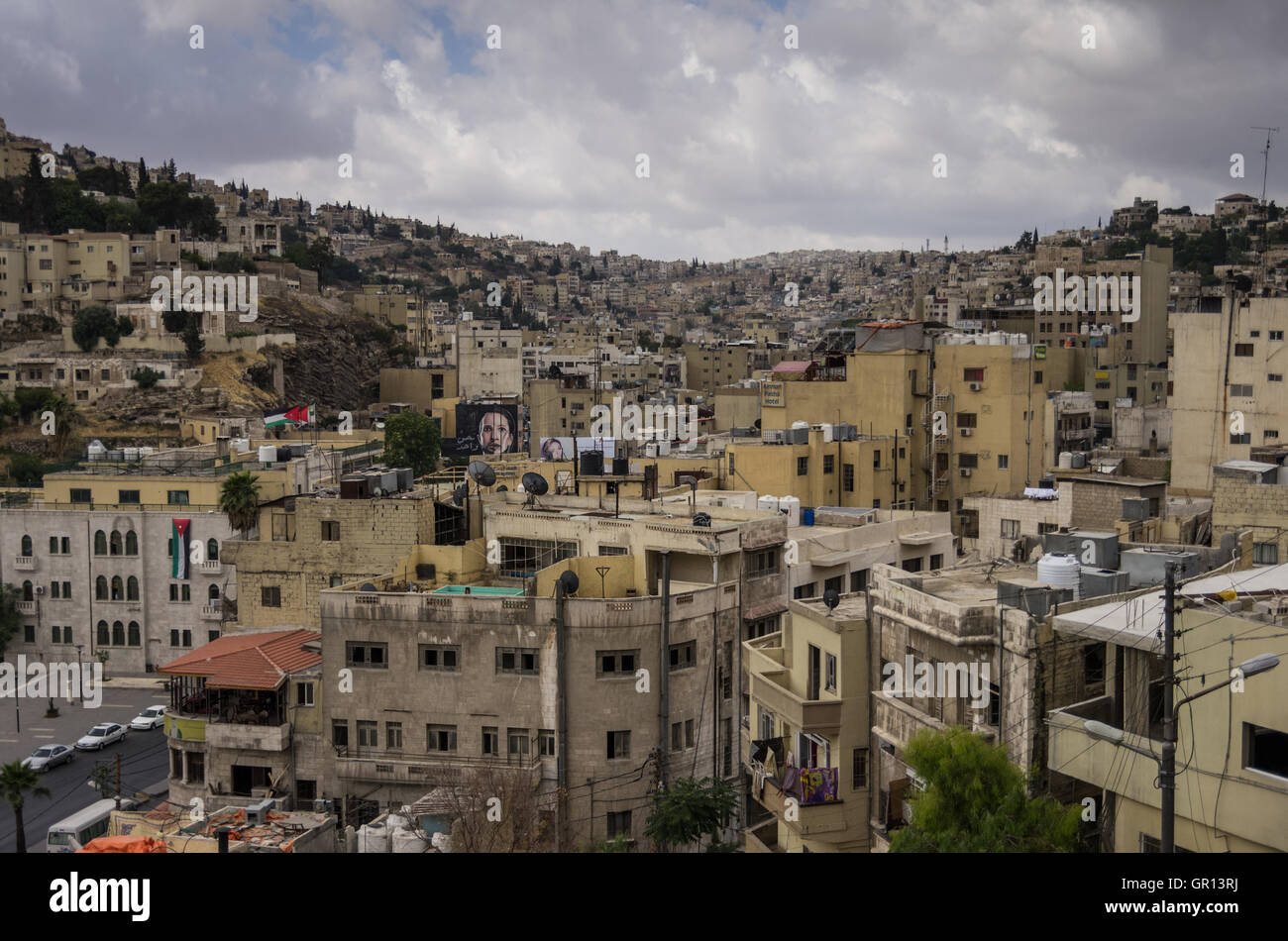 Amman, Jordan -May 28, 2016:  Cityscape of Amman downtown, Jordan Stock Photo